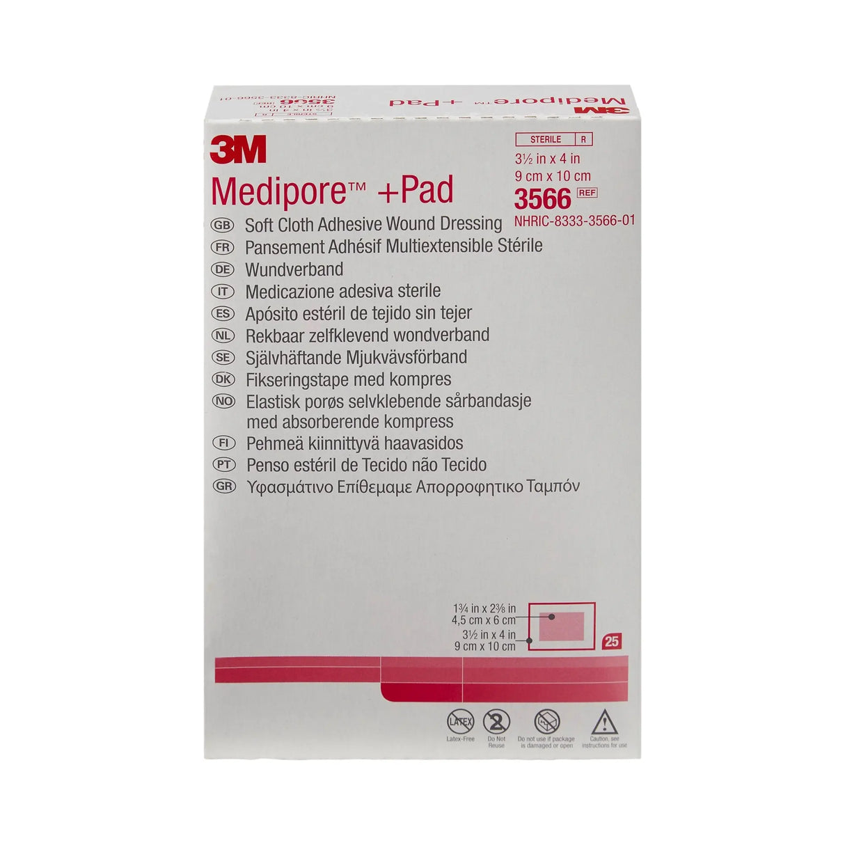 3M™ Medipore™ +Pad Soft Cloth Dressings, 3½ x 4 Inch - getMovility