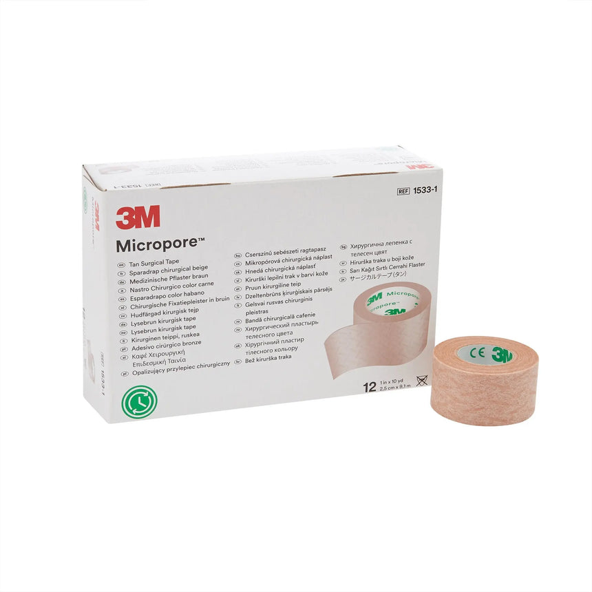 3M™ Micropore™ Paper Medical Tape, 1 Inch x 10 Yard, Tan 3M™ Micropore™