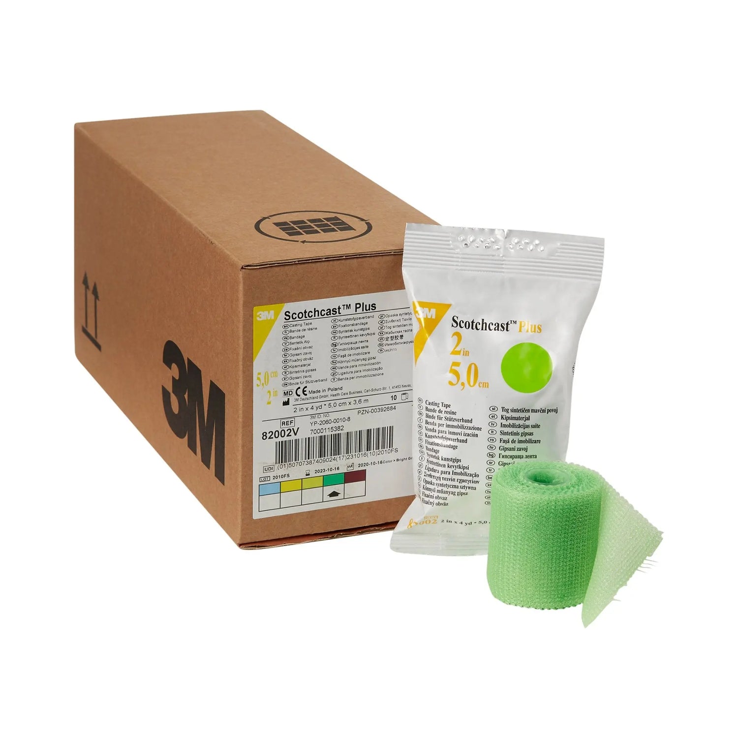 3M™ Scotchcast™ Plus Bright Green Cast Tape, 2 Inch x 4 Yard 3M™ Scotchcast™ Plus