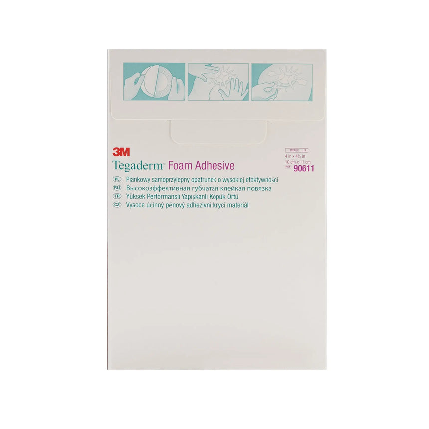 3M™ Tegaderm™ High-Performance Foam Dressing Adhesive, 4 x 4½ Inch 3M™ Tegaderm™ High Performance