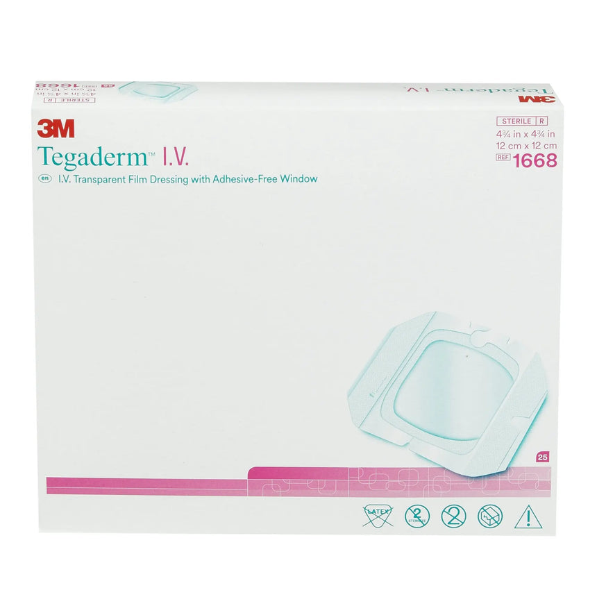 3M™ Tegaderm™ I.V. Transparent Film Dressing with Adhesive-Free Window, 4¾x 4¾ Inch 3M™ Tegaderm™
