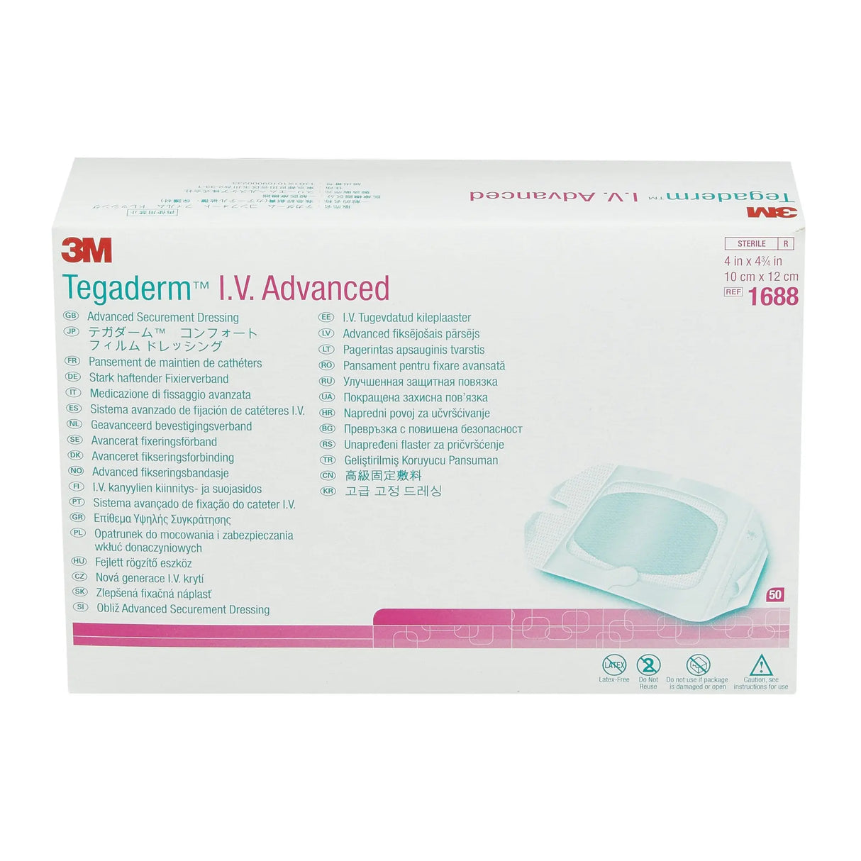 3M™ Tegaderm™ IV Advanced Securement Dressing, 4 x 4¾ Inch 3M™ Tegaderm™