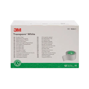 3M™ Transpore™ Plastic Medical Tape, 1 Inch x 10 Yard, White 3M™ Transpore™ White