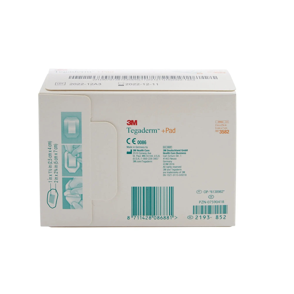 3M™ Tegaderm™ Film Dressing with Pad, 2 x 2-3/4 Inch 3M™ Tegaderm™