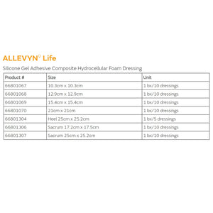 Allevyn Life Silicone Adhesive with Border Silicone Foam Dressing, 8-1/4 x 8-1/4 Inch Allevyn Life