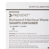 McKesson Prevent® Clear Sharps Container, 5.4-Quart, 11 x 12 x 4-3/4 Inch McKesson Prevent®