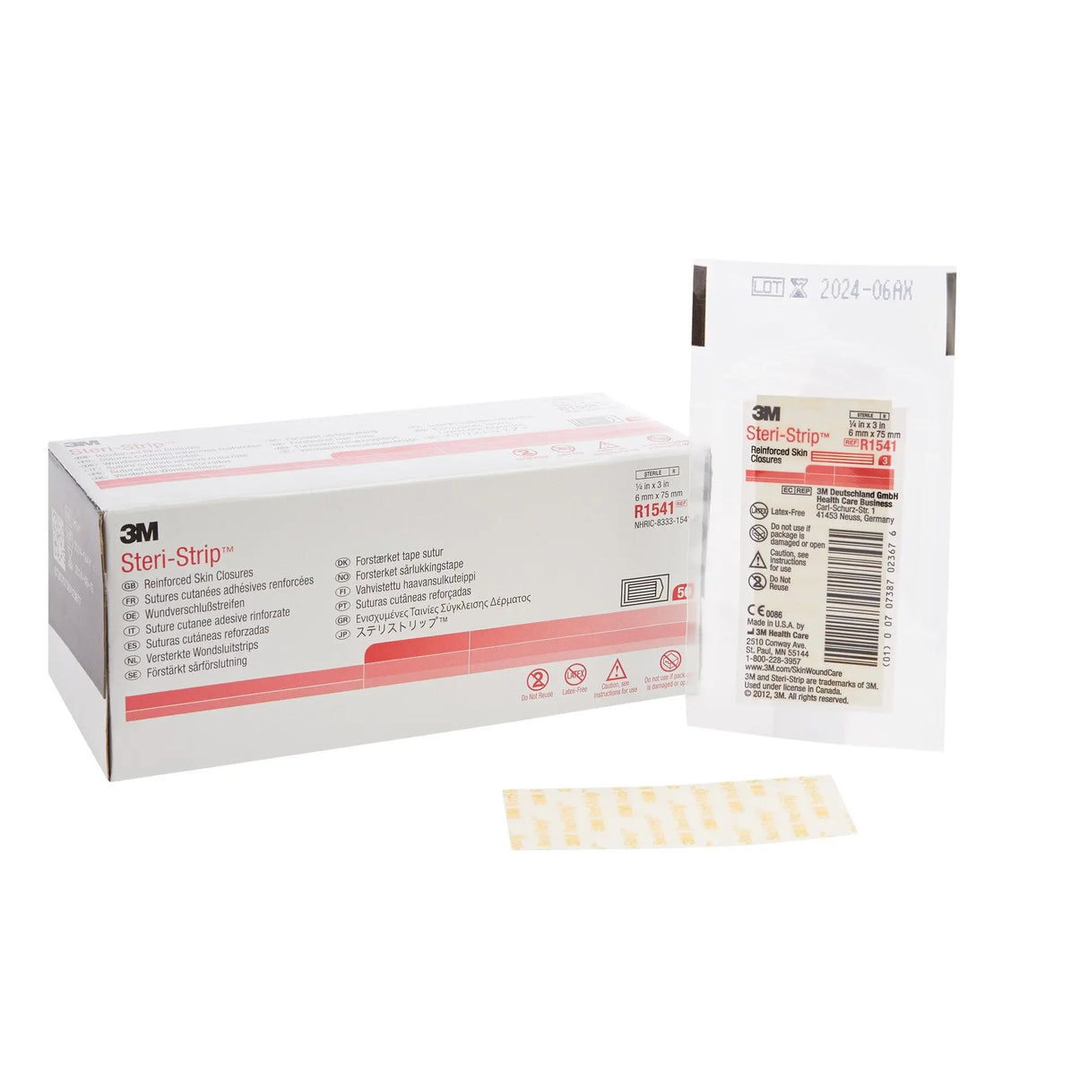 3M Steri-Strip Skin Closure Strips, Non-Woven, 1/4 inch X 3 Inch, Reinforced Strip, White Steri-Strip™