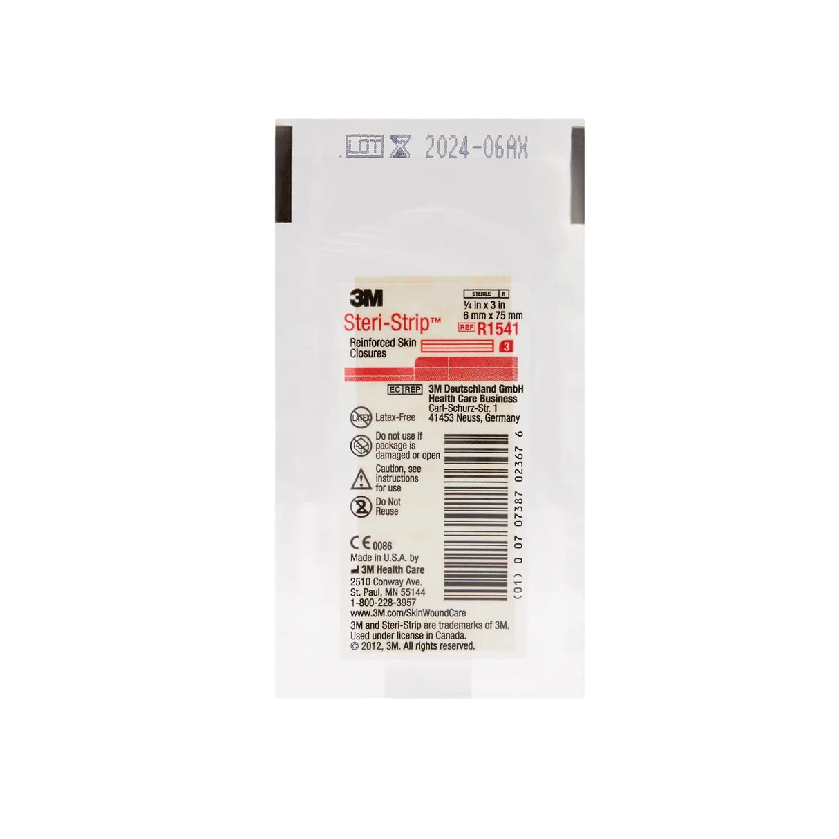 3M Steri-Strip Skin Closure Strips, Non-Woven, 1/4 inch X 3 Inch, Reinforced Strip, White Steri-Strip™