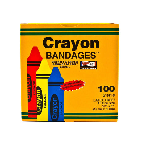 ASO Kid Design (Assorted Crayon) Adhesive Strip, 3/4 x 3 Inch - getMovility