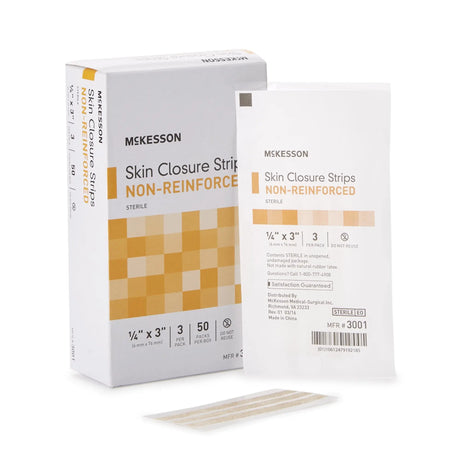 McKesson Non-Reinforced Skin Closure Strip, 1/4 x 3 Inch McKesson