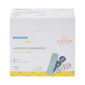 McKesson Kids™ Kid Design (Assorted Prints) Adhesive Strip, 3/4 x 3 Inch - getMovility