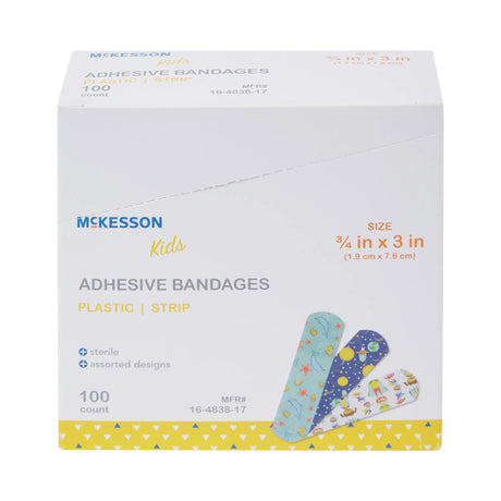 McKesson Kids™ Kid Design (Assorted Prints) Adhesive Strip, 3/4 x 3 Inch - getMovility