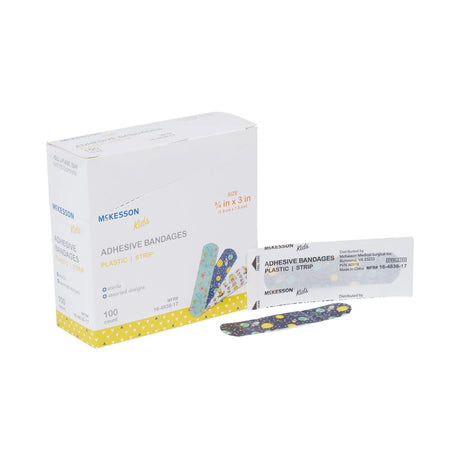 McKesson Kids™ Kid Design (Assorted Prints) Adhesive Strip, 3/4 x 3 Inch - getMovility