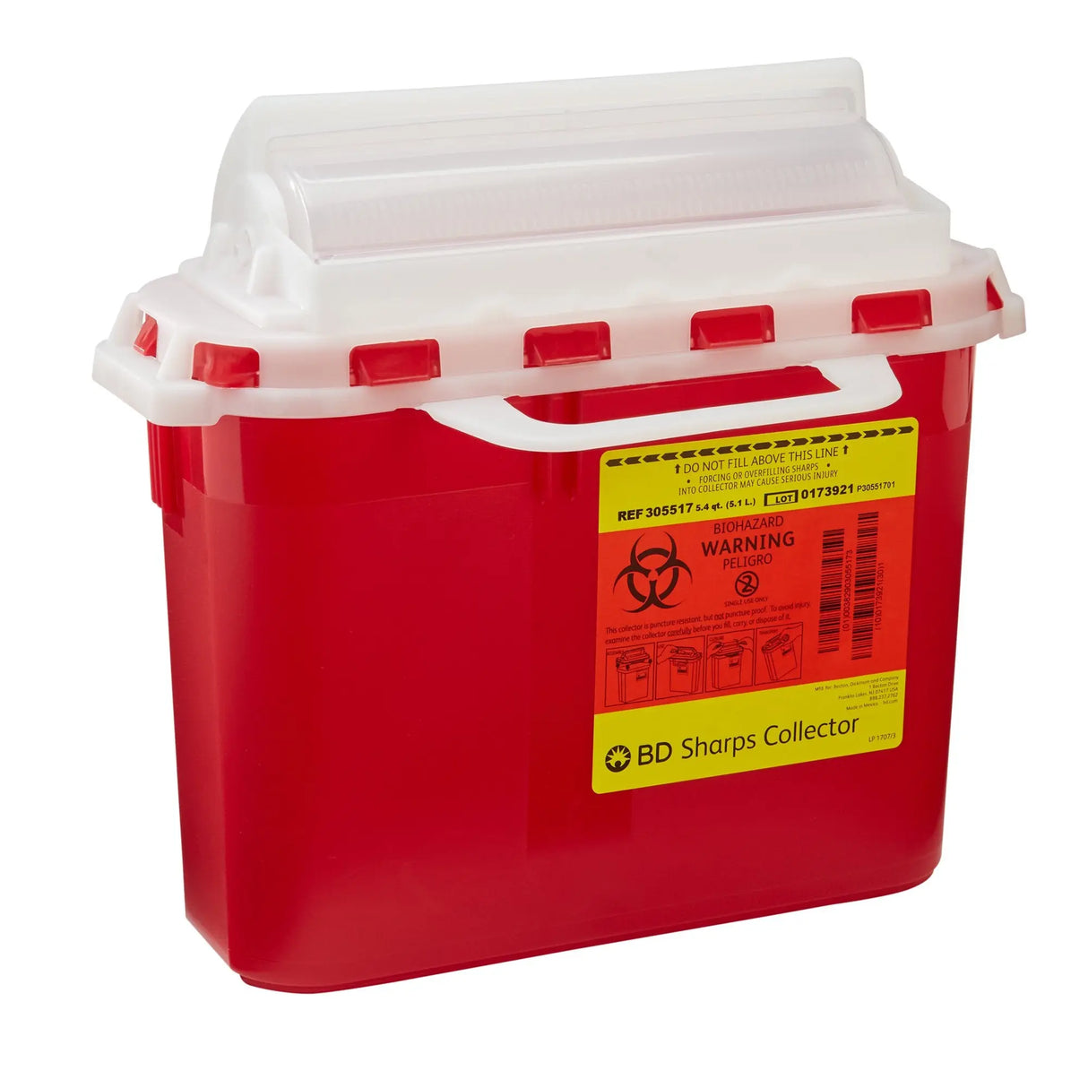 BD™ Sharps Container, 5.4 Quart, 12 x 12 x 4-4/5 Inch BD™