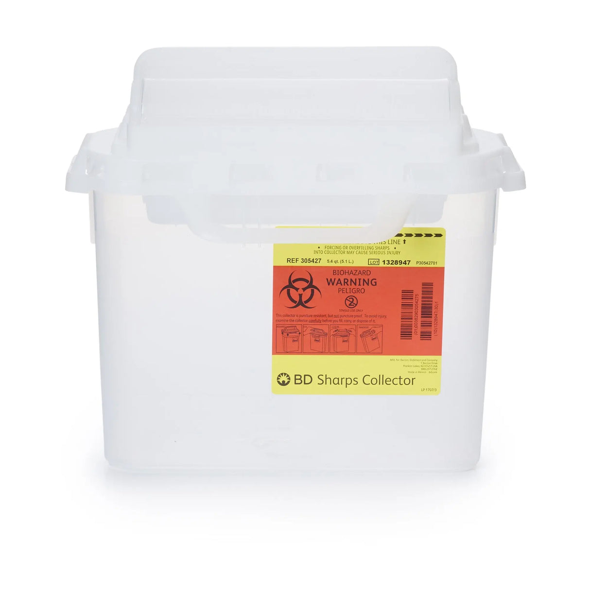 BD Multi-purpose Sharps Container, 12 x 12 x 4-4/5 Inch BD™