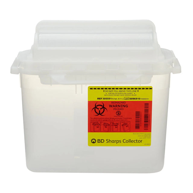 BD™ Sharps Container, 5.4 Quart, 12 x 12 x 4-4/5 Inch BD™