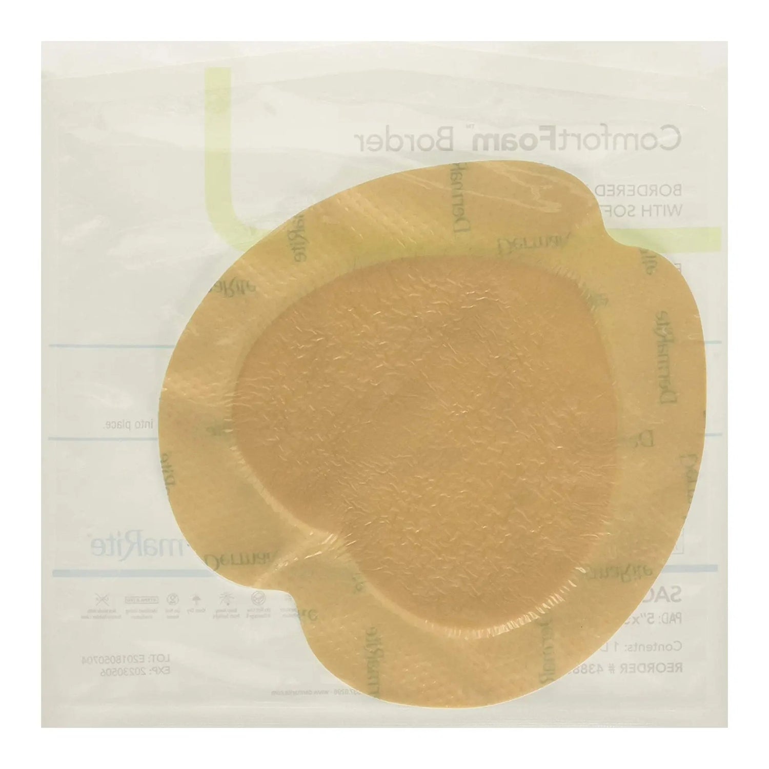 ComfortFoam™ Border Silicone Adhesive with Border Silicone Foam Dressing, 7-1/5 x 7-1/5 Inch Sacral ComfortFoam™ Border