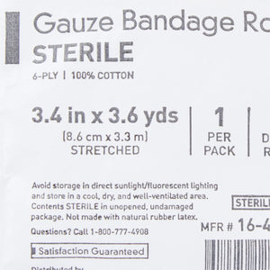 McKesson Sterile Fluff Bandage Roll, 3-2/5 Inch x 3-3/5 Yard McKesson