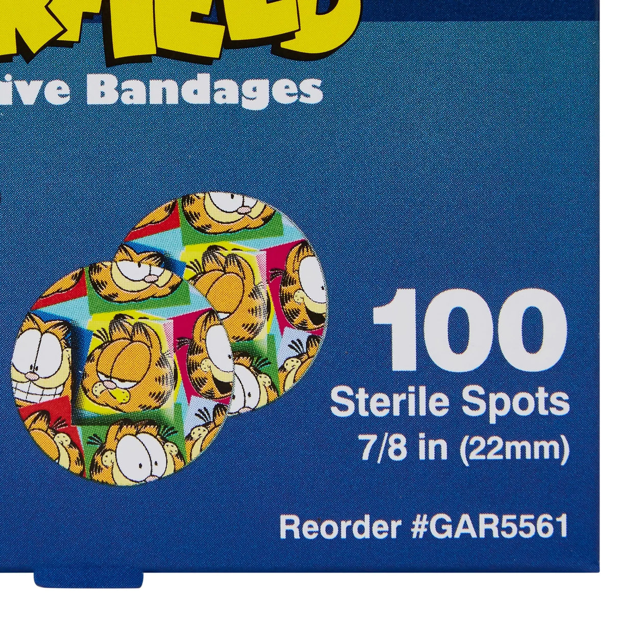 ASO Round Kid Design (Garfield) Adhesive Spot Bandage, 7/8 Inch ASO