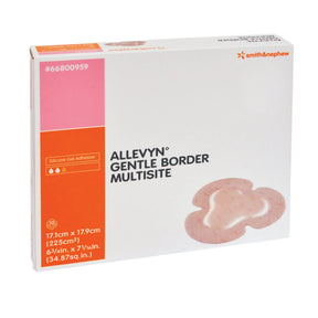 Allevyn Gentle Border Silicone Gel Adhesive with Border Silicone Foam Dressing, 6¾ x 7-5/8 Inch Allevyn Gentle Border