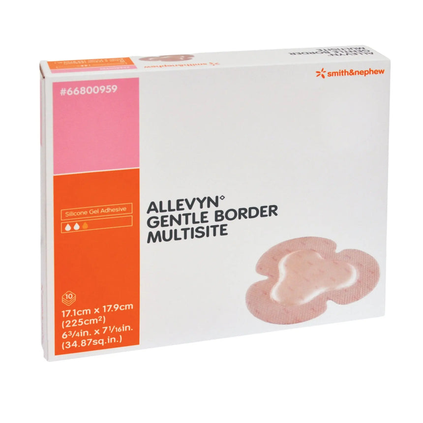Allevyn Gentle Border Silicone Gel Adhesive with Border Silicone Foam Dressing, 6¾ x 7-5/8 Inch Allevyn Gentle Border