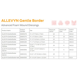 Allevyn Gentle Border Silicone Gel Adhesive with Border Silicone Foam Dressing, 6¾ x 7-5/8 Inch Allevyn Gentle Border