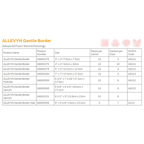 Allevyn Gentle Border Heel Silicone Gel Adhesive with Border Silicone Foam Dressing, 9 x 9-1/8 Inch Allevyn Gentle Border Heel