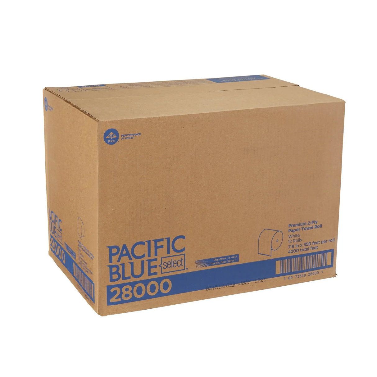 Pacific Blue Select™ Paper Towel, 7-7/8 Inch x 350 Foot, 12 Rolls Per Case Pacific Blue Select™