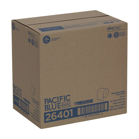 Pacific Blue Basic™ Brown Paper Towel, 7-7/8 Inch x 350 Foot, 12 Rolls per Case Pacific Blue Basic™