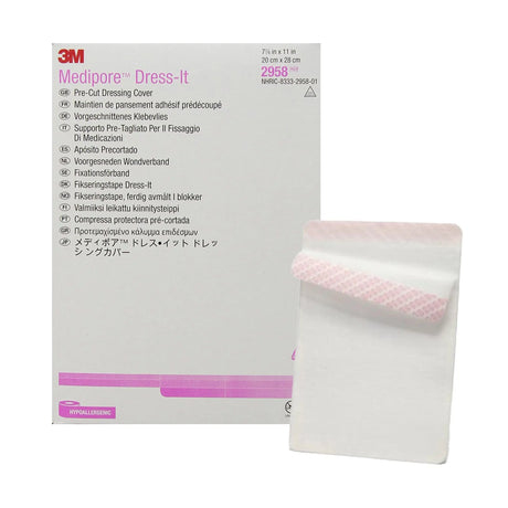 3M™ Medipore™ Cloth Dressing Retention Tape, 7-7/8 x 11 Inch, White 3M™ Medipore™ Dress-It