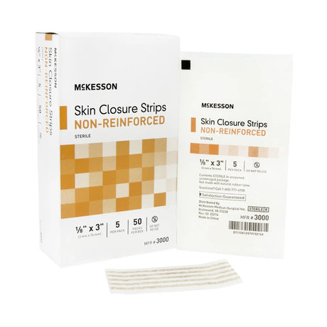 McKesson Non-Reinforced Skin Closure Strip, 1/8 x 3 in. McKesson