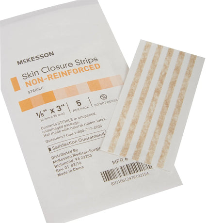 McKesson Non-Reinforced Skin Closure Strip, 1/8 x 3 in. McKesson