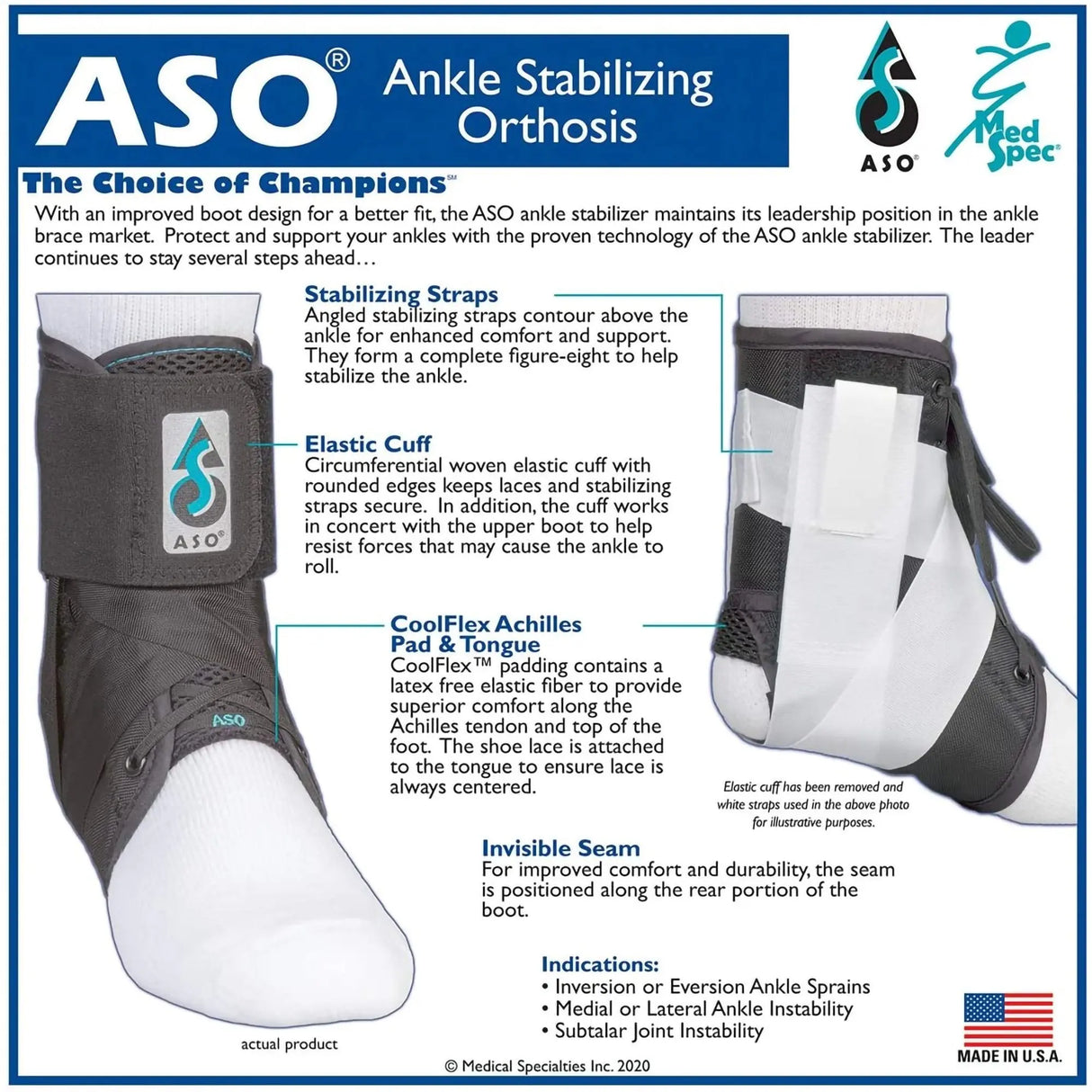 ASO® Speed Lacer Ankle Brace, Medium - getMovility