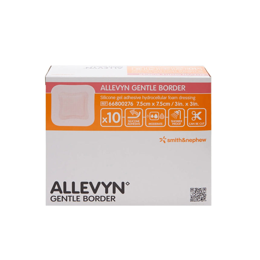 Allevyn Gentle Border Silicone Foam Dressing, 3 x 3 Inch Allevyn Gentle Border