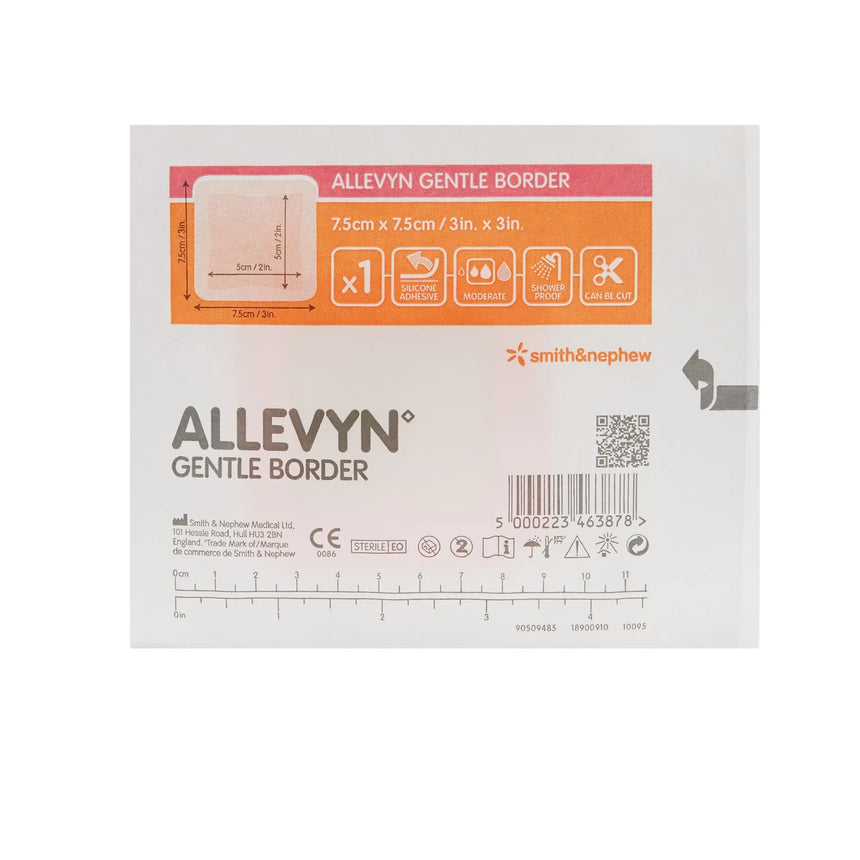 Allevyn Gentle Border Silicone Foam Dressing, 3 x 3 Inch Allevyn Gentle Border