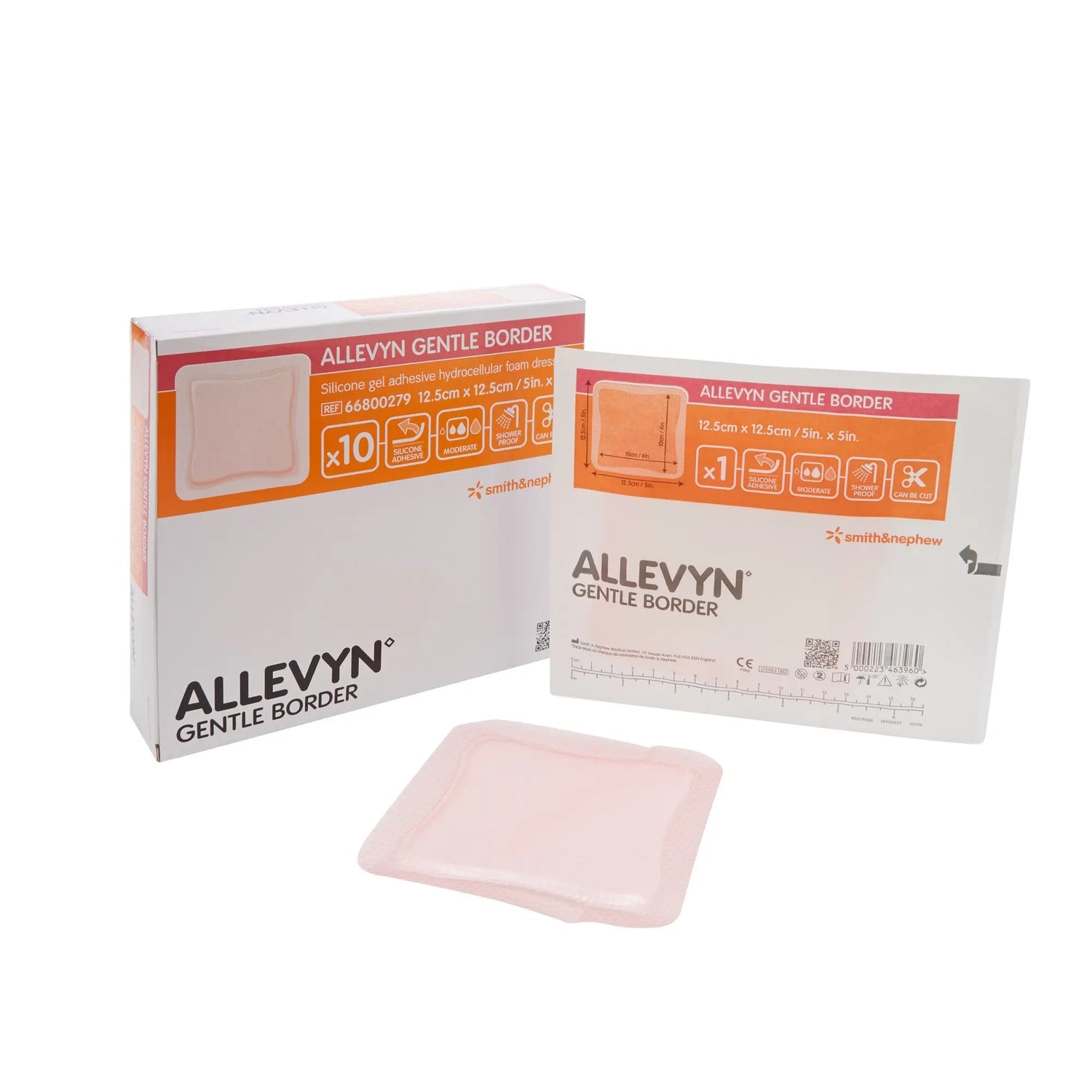 Allevyn Gentle Border Silicone Foam Dressing, 5 x 5 Inch Allevyn Gentle Border