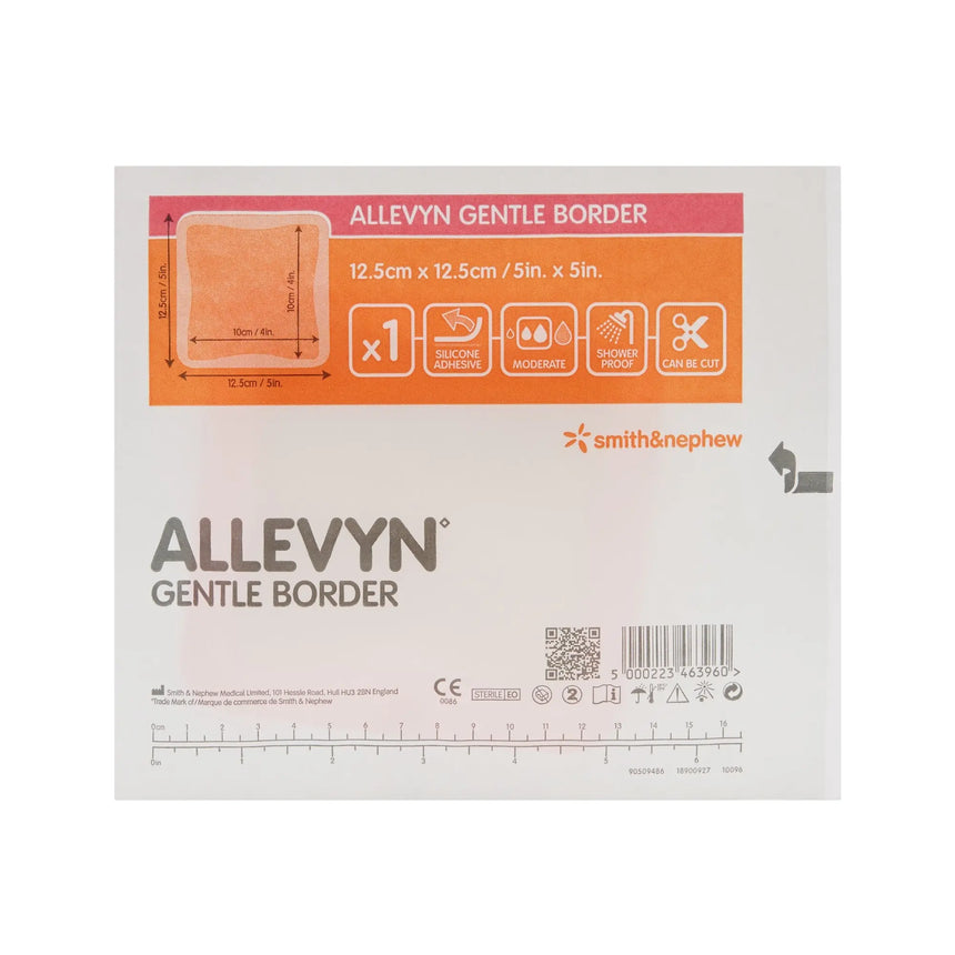 Allevyn Gentle Border Silicone Foam Dressing, 5 x 5 Inch Allevyn Gentle Border