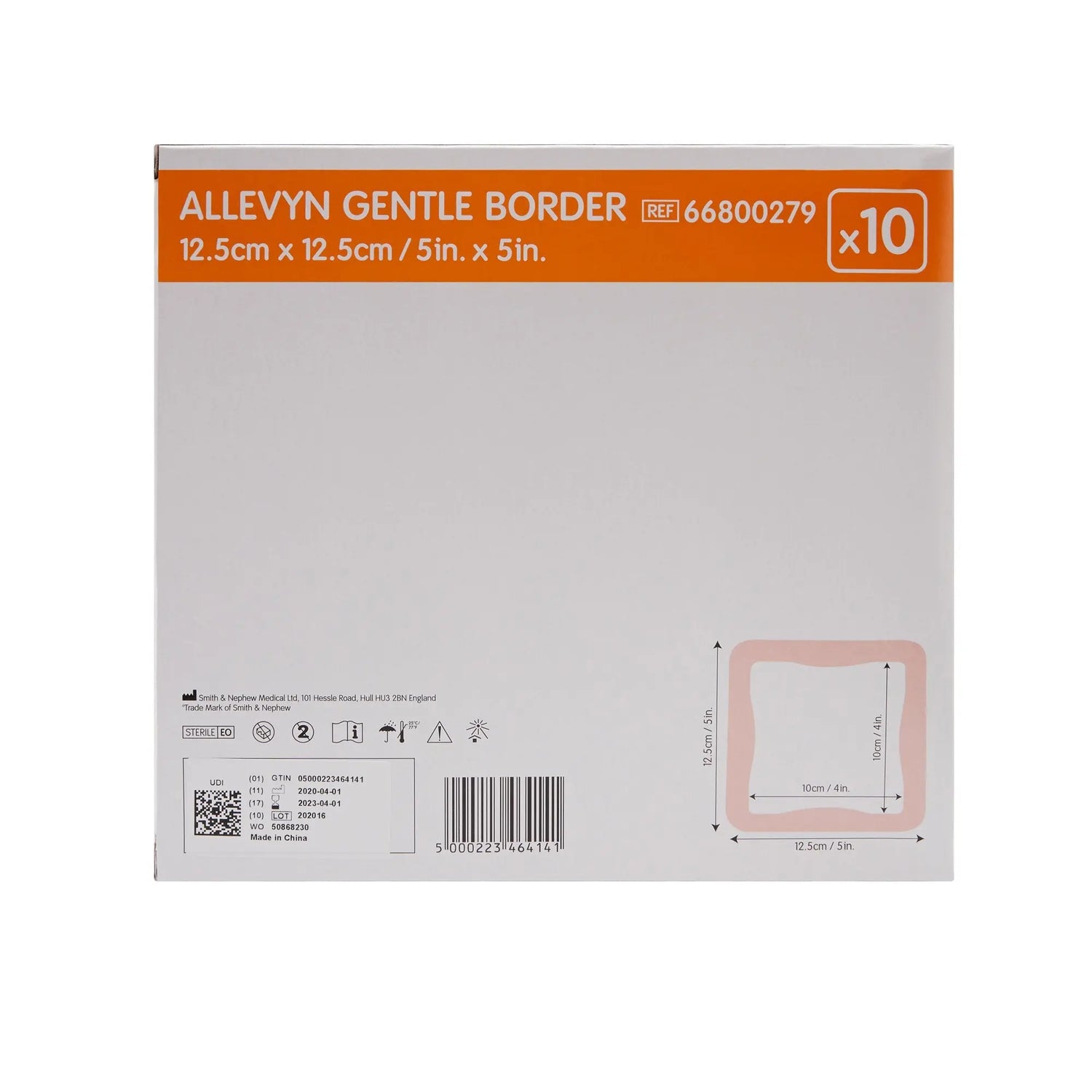 Allevyn Gentle Border Silicone Foam Dressing, 5 x 5 Inch Allevyn Gentle Border