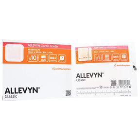 Allevyn Gentle Border Silicone Gel Adhesive with Border Silicone Foam Dressing, 4 x 4 Inch Allevyn Gentle Border