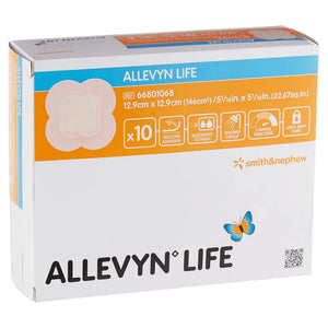 Allevyn Life Silicone Adhesive with Border Silicone Foam Dressing, 5¾ x 5¾ Inch Allevyn Life