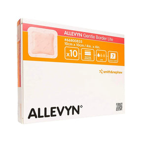 Allevyn™ Gentle Border Lite Silicone Gel Adhesive with Border Thin Silicone Foam Dressing, 4 x 4 Inch Allevyn Gentle Border Lite