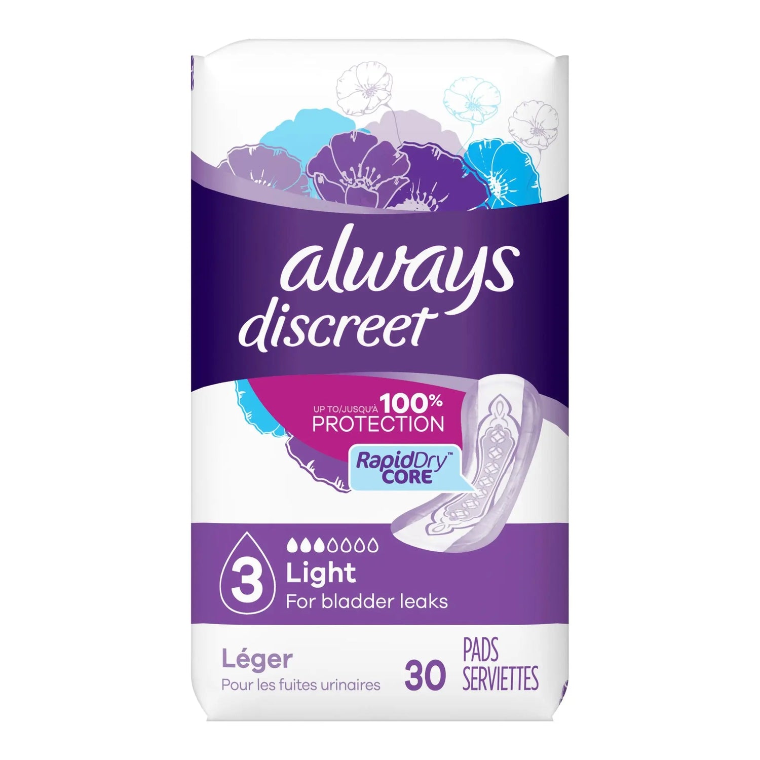 Always® Discreet Bladder Control Pad, Size 3 Always® Discreet