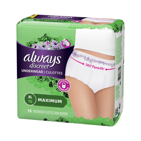 Always® Discreet Maximum Absorbent Underwear, Extra Large Always® Discreet