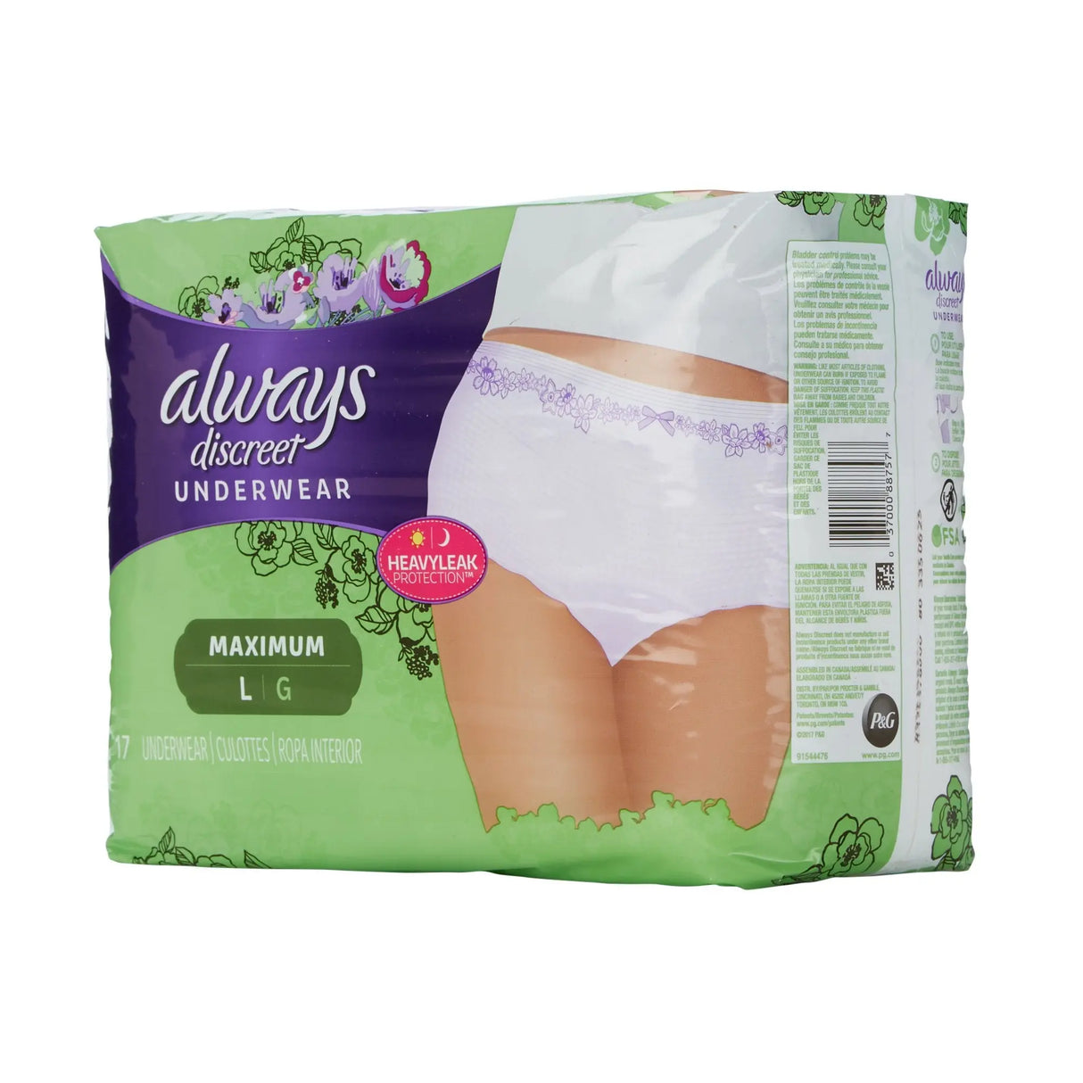 Always® Discreet Maximum Absorbent Underwear, Large Always® Discreet