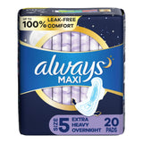 Always® Maxi Extra Heavy Overnight Pads with Wings, Size 5 Always® Maxi