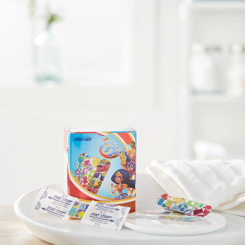 American® White Cross First Aid DC Super Hero Girls Kid Design Adhesive Strip, ¾ x 3 Inch - getMovility
