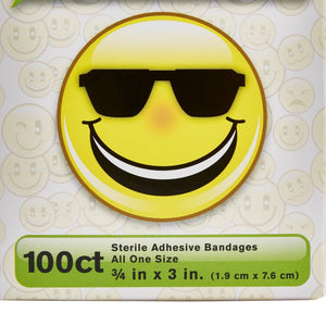 American® White Cross First Aid Emojis Kid Design Adhesive Strip, ¾ x 3 Inch - getMovility