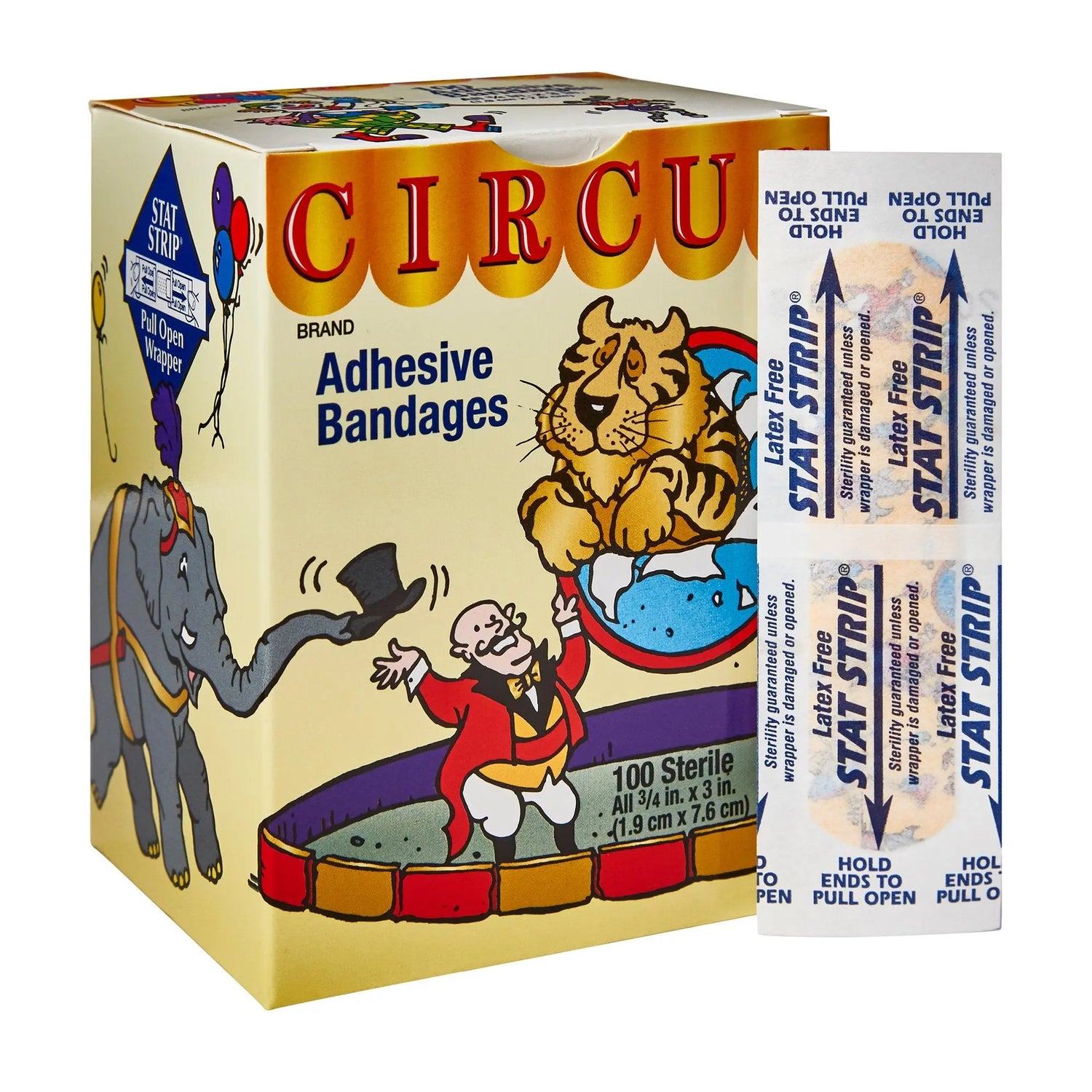 American® White Cross Stat Strip® Circus Kid Design Adhesive Strip, ¾ x 3 Inch - getMovility