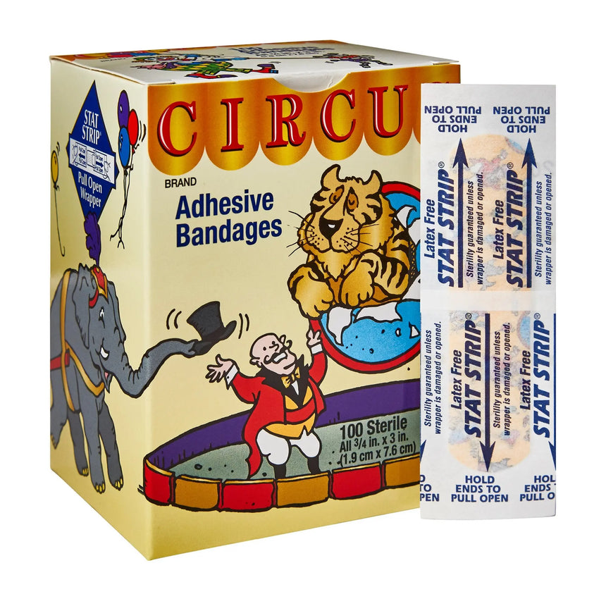 American® White Cross Stat Strip® Circus Kid Design Adhesive Strip, ¾ x 3 Inch - getMovility