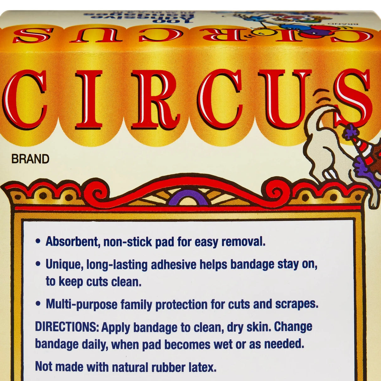 American® White Cross Stat Strip® Circus Kid Design Adhesive Strip, ¾ x 3 Inch American® White Cross Stat Strip®